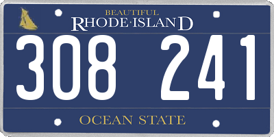 RI license plate 308241