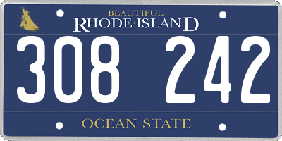 RI license plate 308242