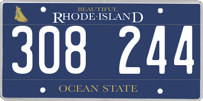 RI license plate 308244