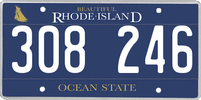 RI license plate 308246