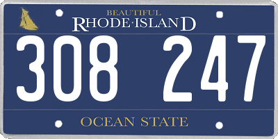 RI license plate 308247