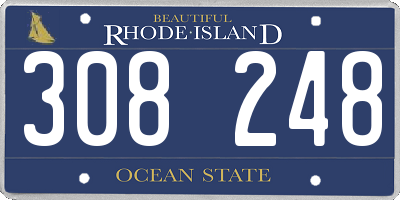 RI license plate 308248
