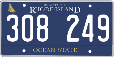 RI license plate 308249