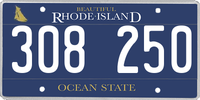 RI license plate 308250