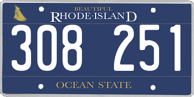 RI license plate 308251