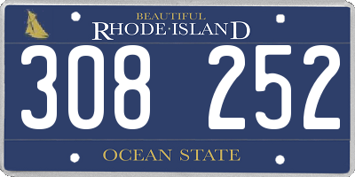 RI license plate 308252