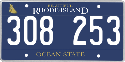 RI license plate 308253