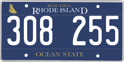 RI license plate 308255