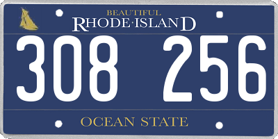 RI license plate 308256