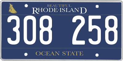 RI license plate 308258