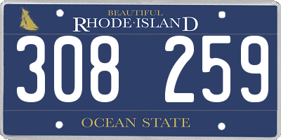 RI license plate 308259