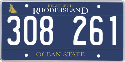 RI license plate 308261