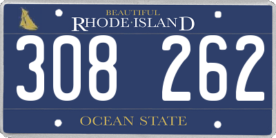 RI license plate 308262