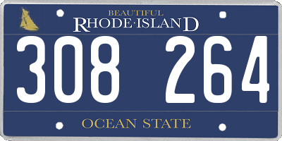 RI license plate 308264