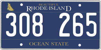 RI license plate 308265