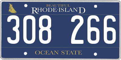 RI license plate 308266