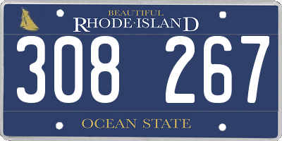 RI license plate 308267