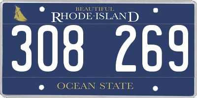 RI license plate 308269