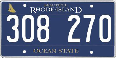 RI license plate 308270