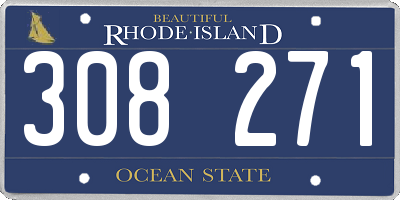 RI license plate 308271