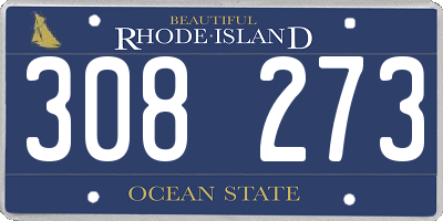 RI license plate 308273