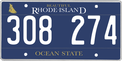 RI license plate 308274