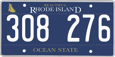 RI license plate 308276