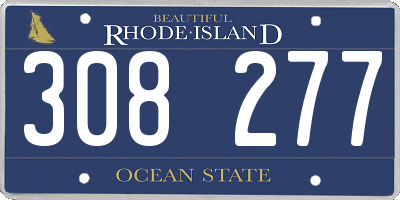 RI license plate 308277