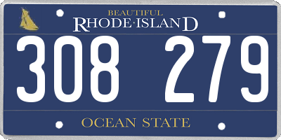 RI license plate 308279