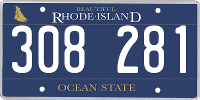 RI license plate 308281