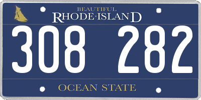 RI license plate 308282