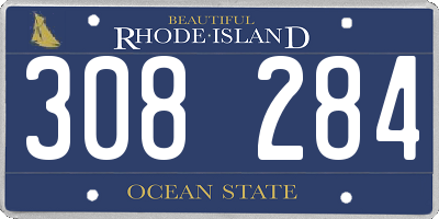 RI license plate 308284