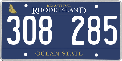 RI license plate 308285