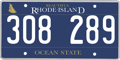 RI license plate 308289