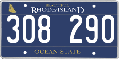 RI license plate 308290