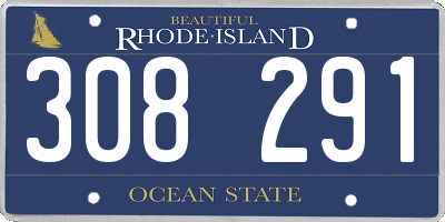 RI license plate 308291