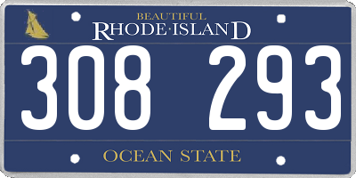 RI license plate 308293