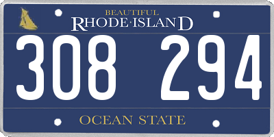RI license plate 308294