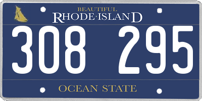 RI license plate 308295