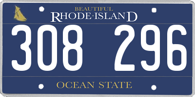 RI license plate 308296