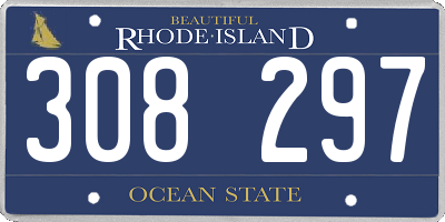 RI license plate 308297