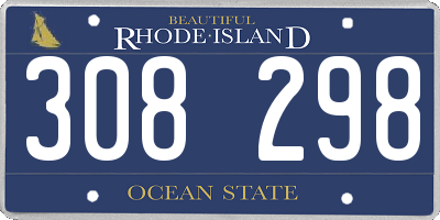 RI license plate 308298