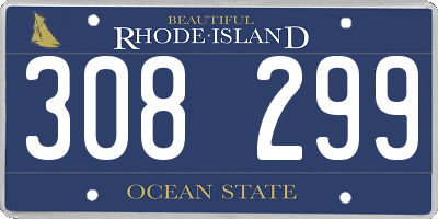 RI license plate 308299