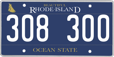 RI license plate 308300