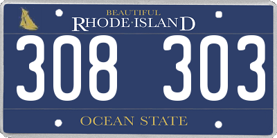 RI license plate 308303