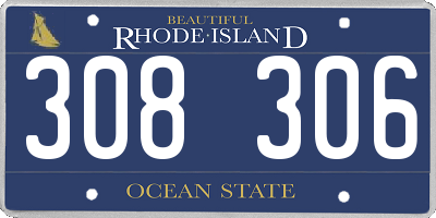 RI license plate 308306
