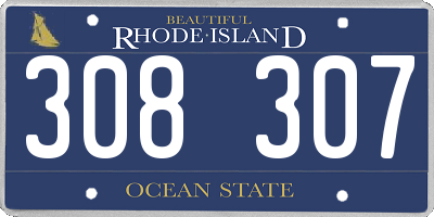 RI license plate 308307