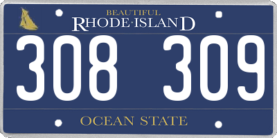 RI license plate 308309