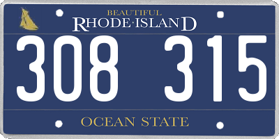 RI license plate 308315