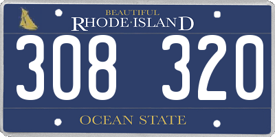 RI license plate 308320